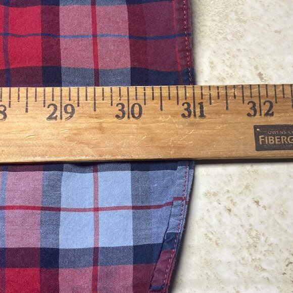 J.Crew Mens Red & Blue Plaid Long-Sleeve Shirt Cotton Sz XXL Gorpcore Cabincore - Picture 7 of 7